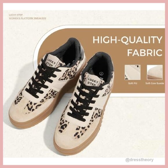 Women's Platform Sneakers Lace Up Thick Sole Comfortable Casual Walking Shoes - Picture 4 of 8